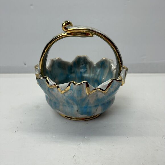 Unbranded Other - Italian Pottery Bowl Small Trinket Dish Vintage Italy 5" x 5" Candy Nuts Blue
